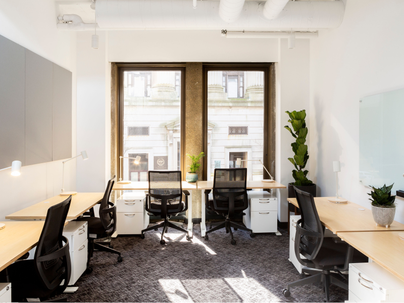 Window Office with 6 Desks